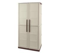 Armario de altura completa en polipropileno, material reciclable y ecológico sostenible, está equipado con bisagras de acero y estantes ajustables, dimensiones L 700 x P 390 x H 1.650 mm