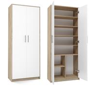 Armario de archivos OLIV, 2 puertas, 74x35x180 cm, color Sonoma/blanco