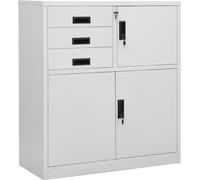 Armario de archivos "Petershagen" de acero, en color gris claro. Dimensiones (ancho/alto/profundidad): 90x102x40 cm