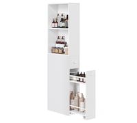 VASAGLE Armario de Baño Alto, Delgado, con Cajones y Estante Ajustable | Para Espacios Pequeños, Estilo Moderno, Blanco Nube, Colección CUSTOS BBK567T14