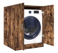 Armario de baño de roble ahumado con secadora y cambiador, 71 x 71,5 x 91,5 cm, elegante solución de almacenamiento para baños modernos, muebles multifuncionales para una fácil limpieza