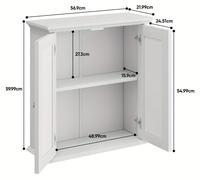 Armario de baño - Estantería de pared - Mueble de almacenamiento - Armario vertical - Estante para baño - Blanco - Estantes ajustables - Madera