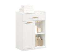 Armario de baño mueble de almacenaje con 1 cesto para colada y 1 cajón blanco 66 x 37 x 95 cm bzr66-w sobuy 37 cm
