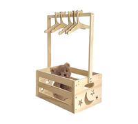 Armario de baño para bebé, 33 x 23 x 51,5 cm, cesta de almacenamiento de madera, 5 piezas, para organización de guardería, diseño de luna, para sala de estar, dormitorio, revelación de género