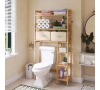 Armario de baño sobre el inodoro, estante de pared, madera