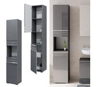 Armario de baño Vicco Fredd Antracita alto brillo 36.4 x 190.5 cm, Model 29927