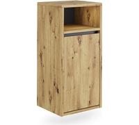 Armario de baño Vicco Viola Artesano/gris 38 x 80 cm con cesto para la ropa, Model 54882