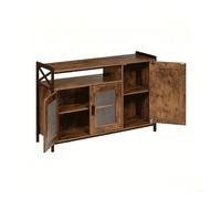 Armario de cocina 110x33x75 cm - estilo industrial con estante abierto y almacenamiento multifuncional - marrón rústico