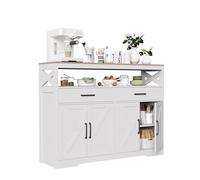 Armario de cocina, aparador con 2 cajones, 4 puertas, armario de cocina con encimera, armario buffet para salón, dormitorio, pasillo, 140 x 40 x 105 cm (blanco - 2 cajones)
