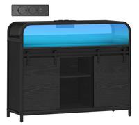 Armario de cocina – Aparador – Mueble de almacenamiento – Cómoda – Buffet – – Iluminación LED – 2 puertas correderas – Estantes ajustables – 35x100x80 cm – Incluye