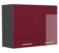 Armario de cocina con vidrio Vicco R-Line Rojo de alto brillo/Antracita 80 cm, Model 71467