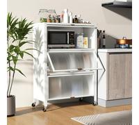 Armario de cocina - Estantería de cocina - Mueble bajo de cocina - Armario de almacenamiento - Mueble de cocina - Con 4 estantes y ruedas