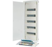 Armario de distribución IP30 para empotrar, marca EATON, modelo KLV-60UPS-F, de cinco filas, dimensiones 840 x 360 x 100 mm, capacidad para 60 módulos, color blanco