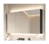 Armario de espejo de baño LED con almacenamiento de 2 puertas montado en la pared empotrado/montaje en superficie interruptor táctil atenuador y descongelador diseño moderno tamaño: ancho 120 x alto