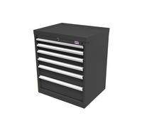 Armario de herramientas Profi HBM de 6 cajones 72 x 58 x 80 cm Negro