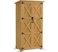 Armario de jardín de madera, caseta para herramientas de exterior, cobertizo para herramientas, caseta de jardín pequeña, resistente a la intemperie, para uso en exteriores, balcón o terraza, 55x90x16