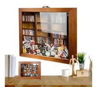 Armario de madera hecho a mano para aliviar el estrés - Madera 15x12x3.5cm | Juguetes de mesa portátiles hechos a mano con compacto, decorativo, familiar, amigos, pequeña librería en miniatura |