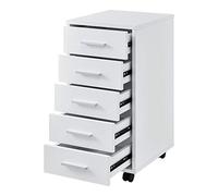 Armario de oficina 63 x 33 x 38cm Mueble de oficina Gabiente de archivos 5 cajones Blanco