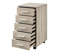 Armario de oficina 63 x 33 x 38cm Mueble de oficina Gabiente de archivos 5 cajones Roble