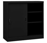 Armario De Oficina Con Puerta Corredera Acero Negro 90x40x90cm Vidaxl