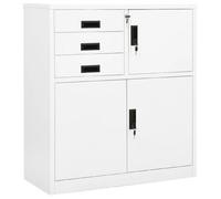 Armario De Oficina De Acero Blanco 90x40x102 Cm Vidaxl