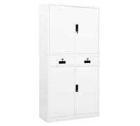 Armario De Oficina De Acero Blanco 90x40x180 Cm Vidaxl