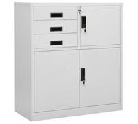 Armario De Oficina De Acero Gris Claro 90x40x102 Cm Vidaxl