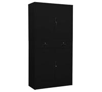 Armario De Oficina De Acero Negro 90x40x180 Cm Vidaxl