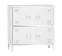 Armario de oficina hamina con 2 compartimentos y 4 puertas acero 82 x 80 x 40 cm - blanco [en.casa]