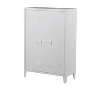 Armario de oficina oripää con 2 estantes regulables acero 110x75x33 cm - blanco [en.casa]