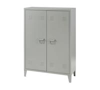 Armario de oficina oripää con 2 estantes regulables acero 110x75x33 cm - gris oscuro [en.casa]
