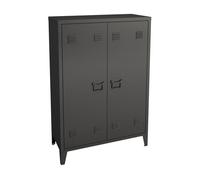 Armario de oficina oripää con 2 estantes regulables acero 110x75x33 cm - negro [en.casa]