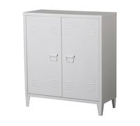 Armario de oficina oripää con estante regulable acero 90x80x33cm - blanco [en.casa]