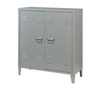 Armario de oficina oripää con estante regulable acero 90x80x33cm - gris oscuro [en.casa]