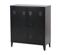 Armario de oficina oripää con estante regulable acero 90x80x33cm - negro [en.casa]
