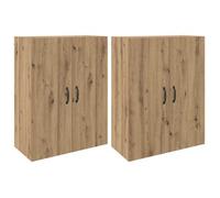 vidaXL Armario de pared, 2 unidades, roble artesanal, 69,5 x 34 x 90 cm