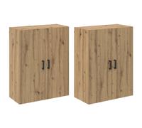 vidaXL Armario de pared, 2 unidades, roble artesanal, 69,5 x 34 x 90 cm