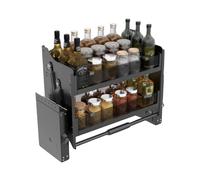 Armario de pared extraíble de 2 niveles, capacidad de carga de 30 kg, estante de armario con cesta de almacenamiento para cocina, bar y restaurante (800 mm)