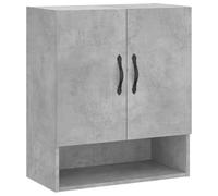 Armario de pared gris 60 x 31 x 70 cm, madera compuesta | Acabado gris hormigón, estante superior decorativo, montaje simple en pared, madera de ingeniería resistente