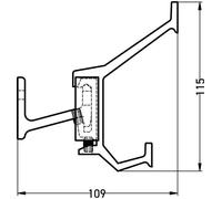 Armario de pared Hermeta (aluminio F1, color plateado mate / 4 ganchos para sombreros/abrigos, longitud 570 mm) - 2681-11W