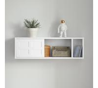SoBuy Perchero Pared Recibidor con Puertas Correderas y Estante - Perchero Entrada Pared Madera Blanco para Colgador Recibidor Baño Cocina - 75x20x23cm 25kg FHK18-W
