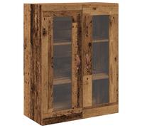 Armario de pared vidaxl con puertas de vidrio madera vieja 69,5x34x90 cm