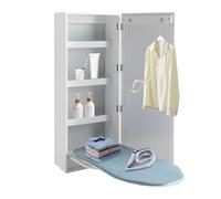 Armario de Planchar con Espejo y Tabla Plegable Giratoria de Pared 180°