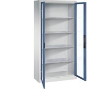 Armario de puertas batientes con ventanilla C+P, H x A x P 1950 x 930 x 400 mm, 4 baldas