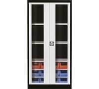 Armario de puertas batientes con ventanilla mauser, con 12 cajas visualizables