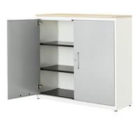 Armario de puertas batientes mauser, H x A 1180 x 1200 mm, tablero de plástico, 2 baldas