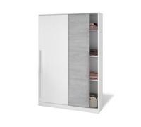 duehome - Armario de puertas correderas 120x200 cm Show Artik white - cement gray