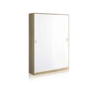 duehome - Armario de puertas correderas 120x200 cm Show Artik white - canadian oak