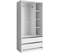 Armario de ropa para niños Vicco Elmo Blanco 100 x 200 cm con 2 cajones, Model 40789