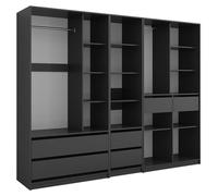 Armario de ropa Vicco Elmo Antracita 100 x 200 cm 3 partes, Model 61349